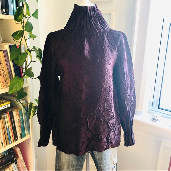 Vintage crinkle top made in Montreal - Picture 2 of 8